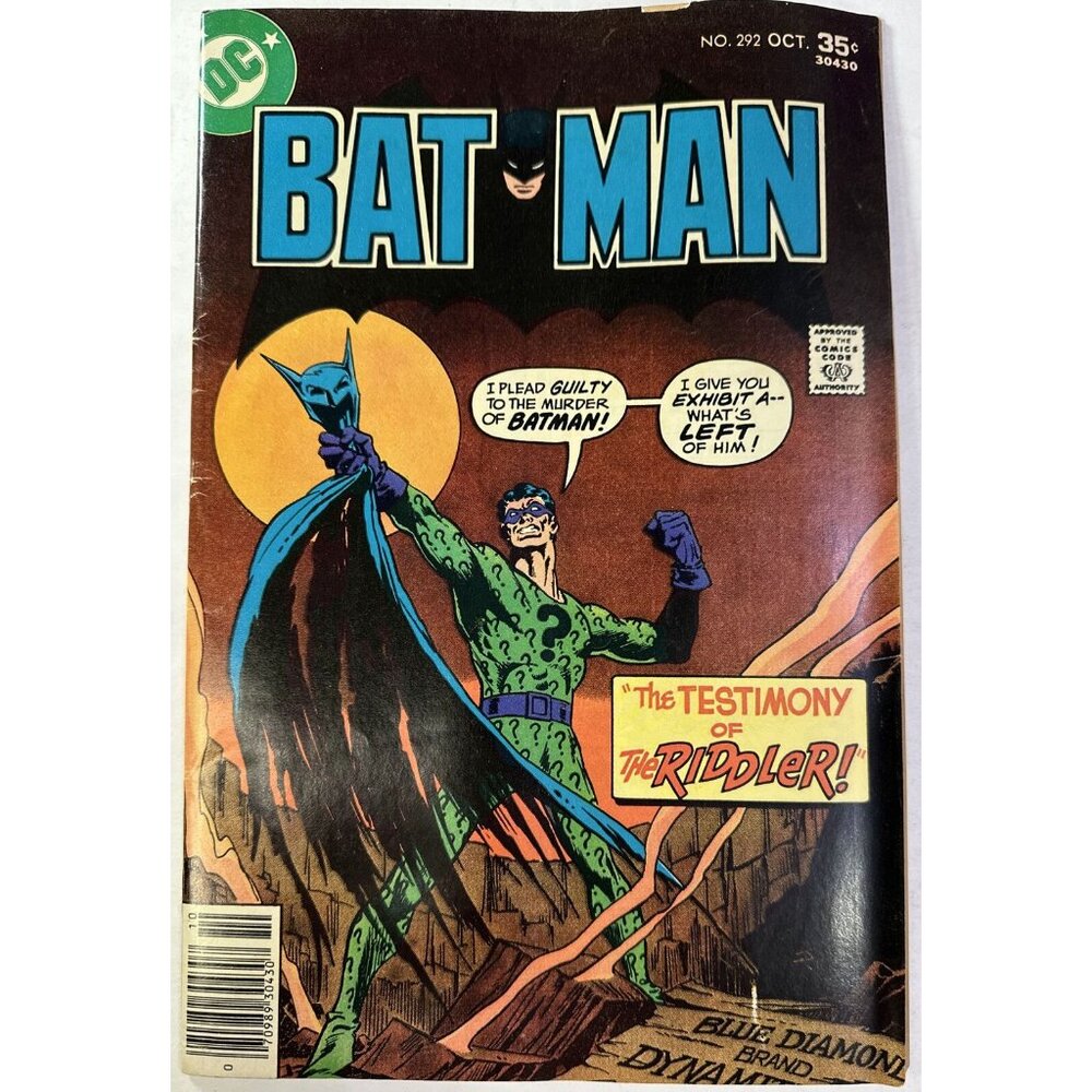 1977  No. 292Bat Man “the Testimony Of The Riddler!” DC David Reed John Calnan